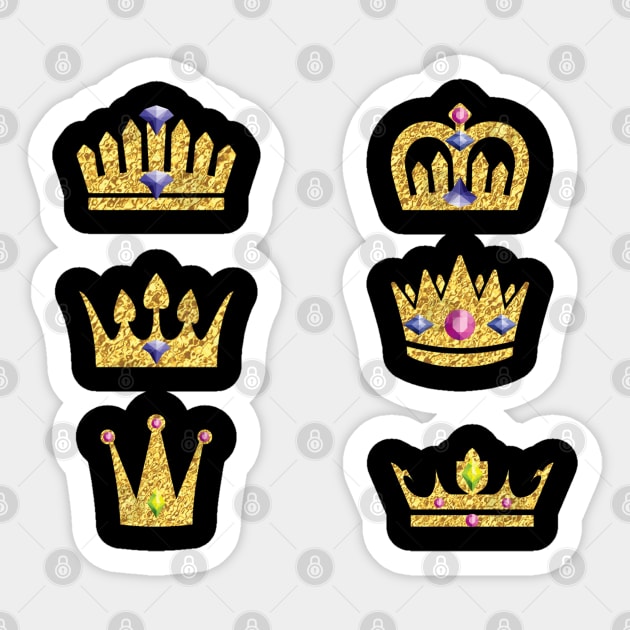 Foil Crowns Set B Sticker by aaallsmiles